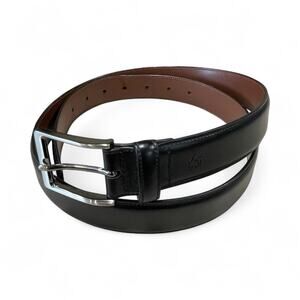 Original Penguin Black Belt Genuine Leather Waistband Pin Buckle Men’s Size 36